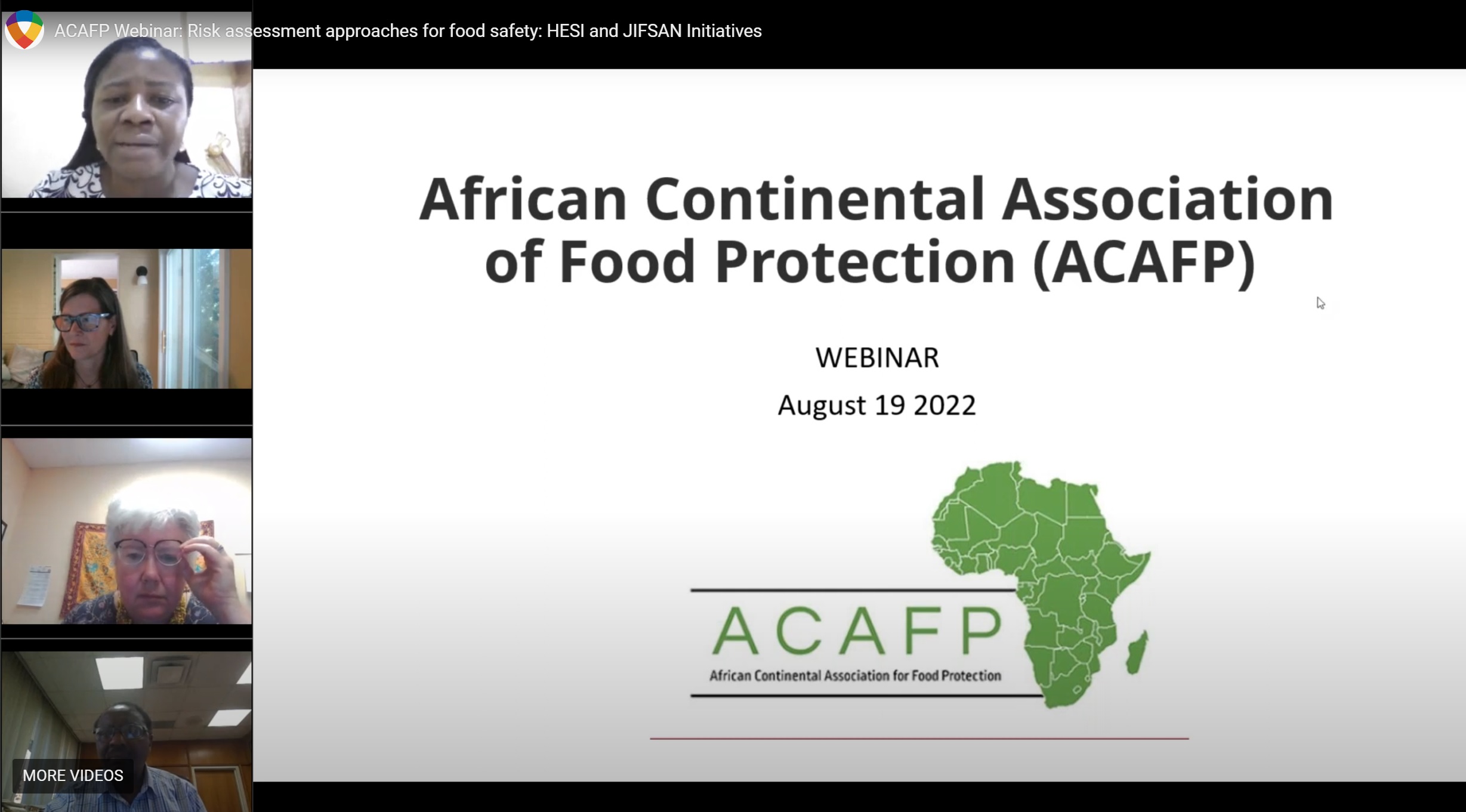 African Continental Association of Food Protection (ACAFP) Webinar - August 19th, 2022